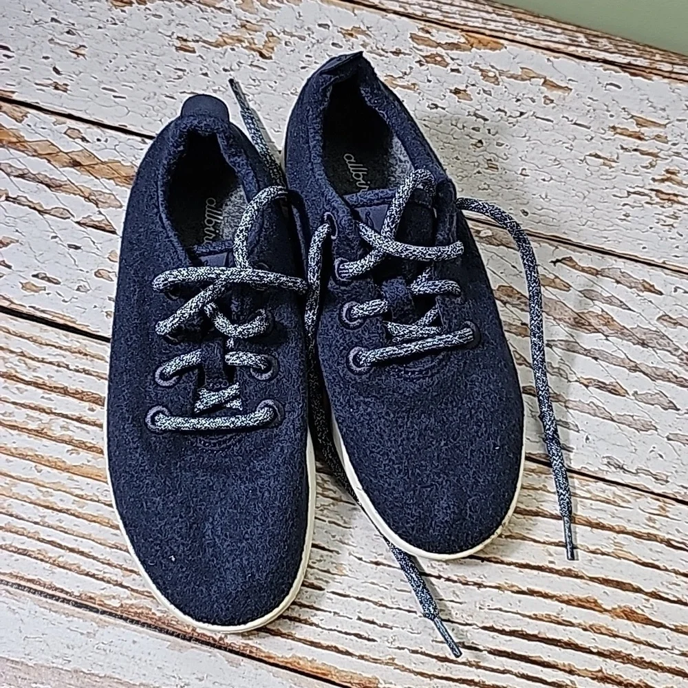 Allbirds sz 6 navy blue merino wool sneakers shoes SH96 - Picture 2 of 5